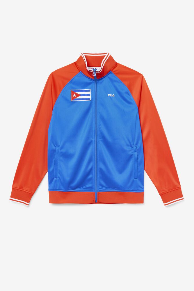 Fila Jacket Cuba Track Mens Blue - India DLE-347862